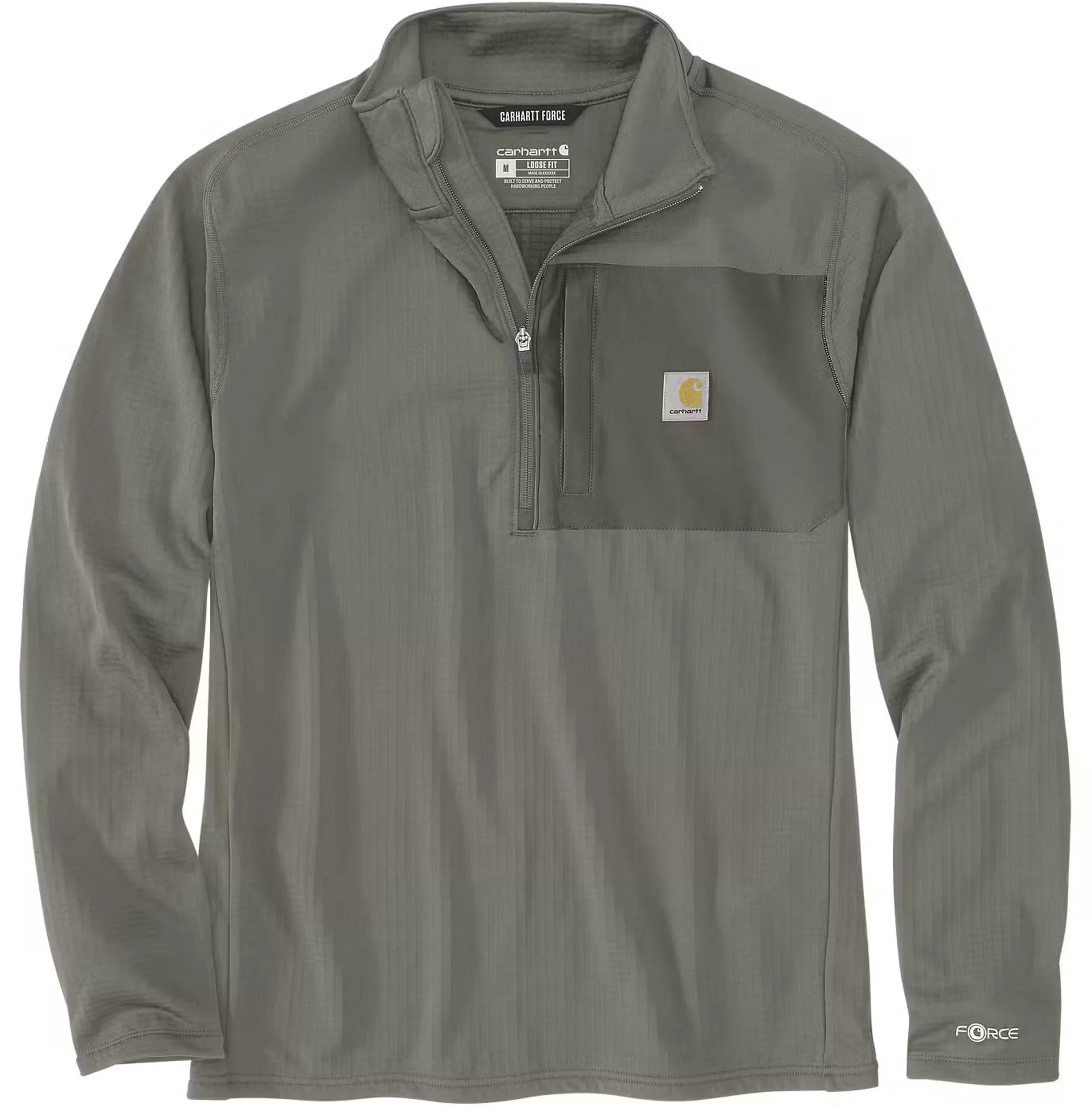 Carhartt Force Ironwood Relaxed Half-Zip Mock Neck Sweatshirt  olive/green