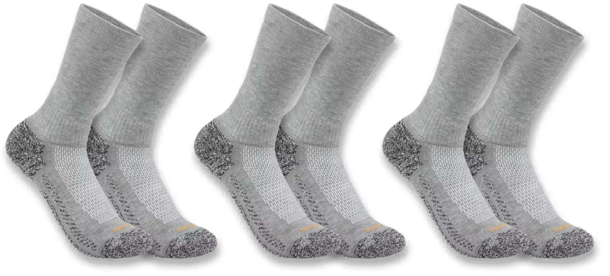 Carhartt Force Midweight Crew Socks - 3 Pack  grey