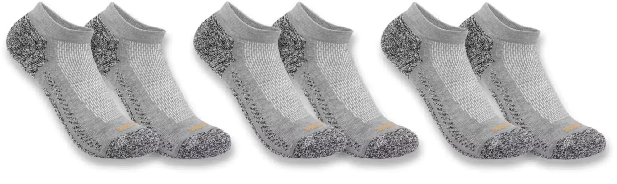 Carhartt Force Midweight Low Cut Socks - 3 Pack  grey