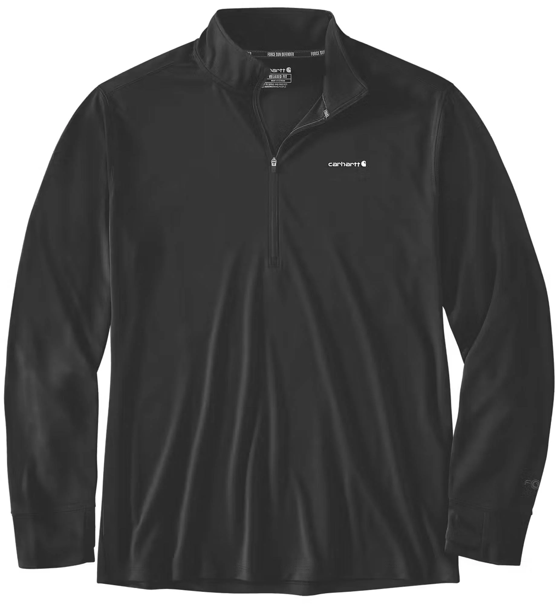 Carhartt Force Sun Defender Relaxed Half-Zip Functional Shirt  black