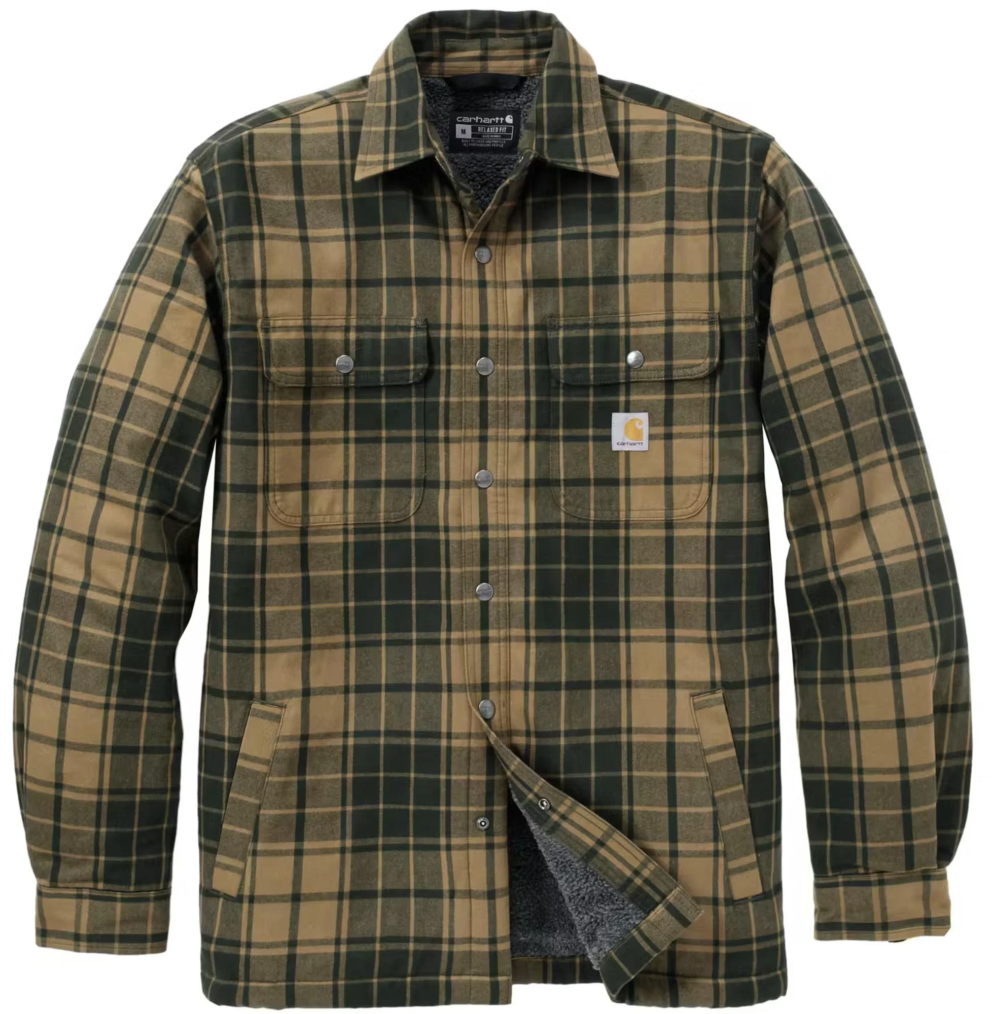 Carhartt Hubbard Plaid Shirt Jacket  olive/grey