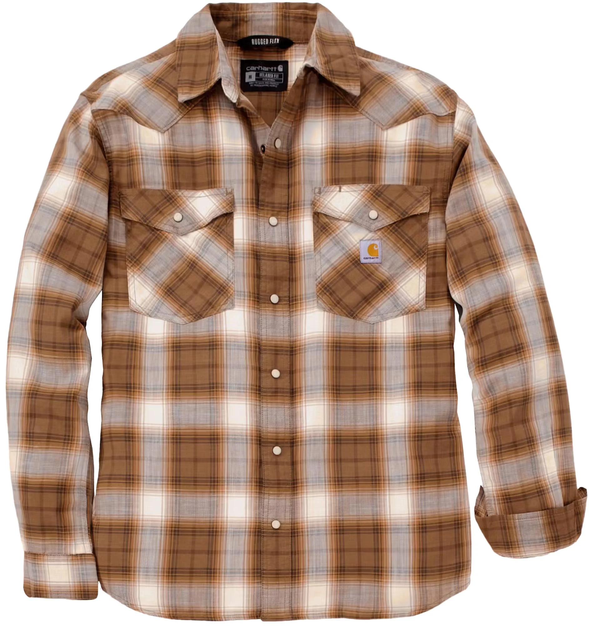 Carhartt Montana Bozeman Relaxed Plaid Shirt  grey/brown
