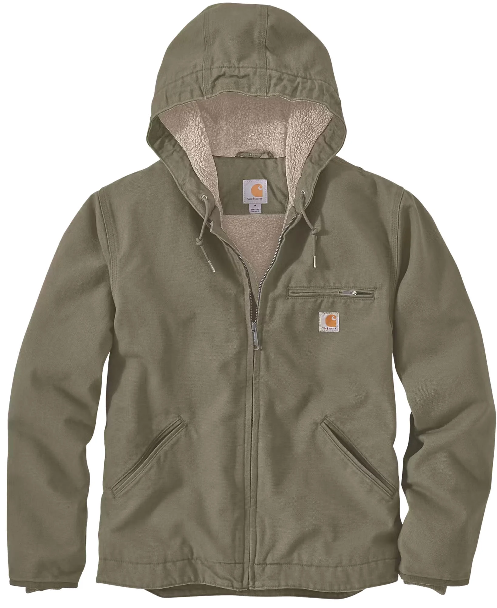Carhartt Relaxed Fit Washed Duck Sherpa Lined Jacket  olive