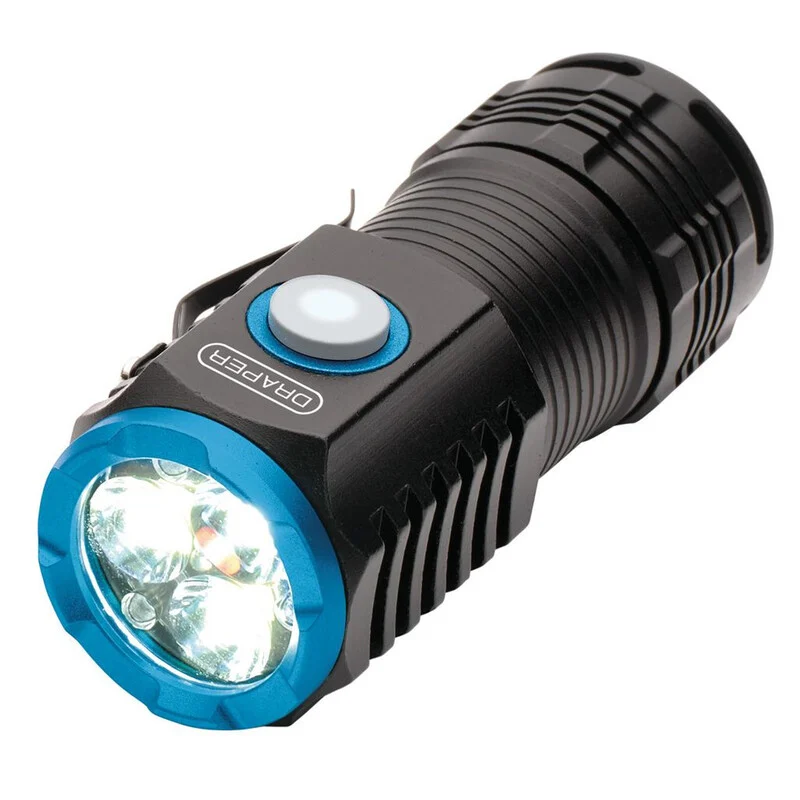 Draper LED Rechargeable Pocket Torch - 3 x 8W / 1800 Lumens