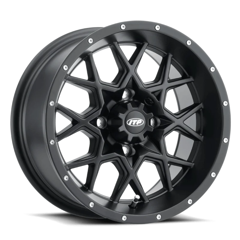 ITP Hurricane 15x7 / 4x137 BP / 5+2 Offset Matte Black Wheel - 1528645536B
