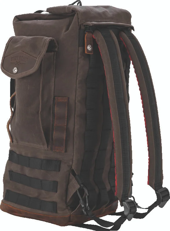 Burly Brand Voyager Sissy Bar Backpack - Dark Oak - B15-1013D