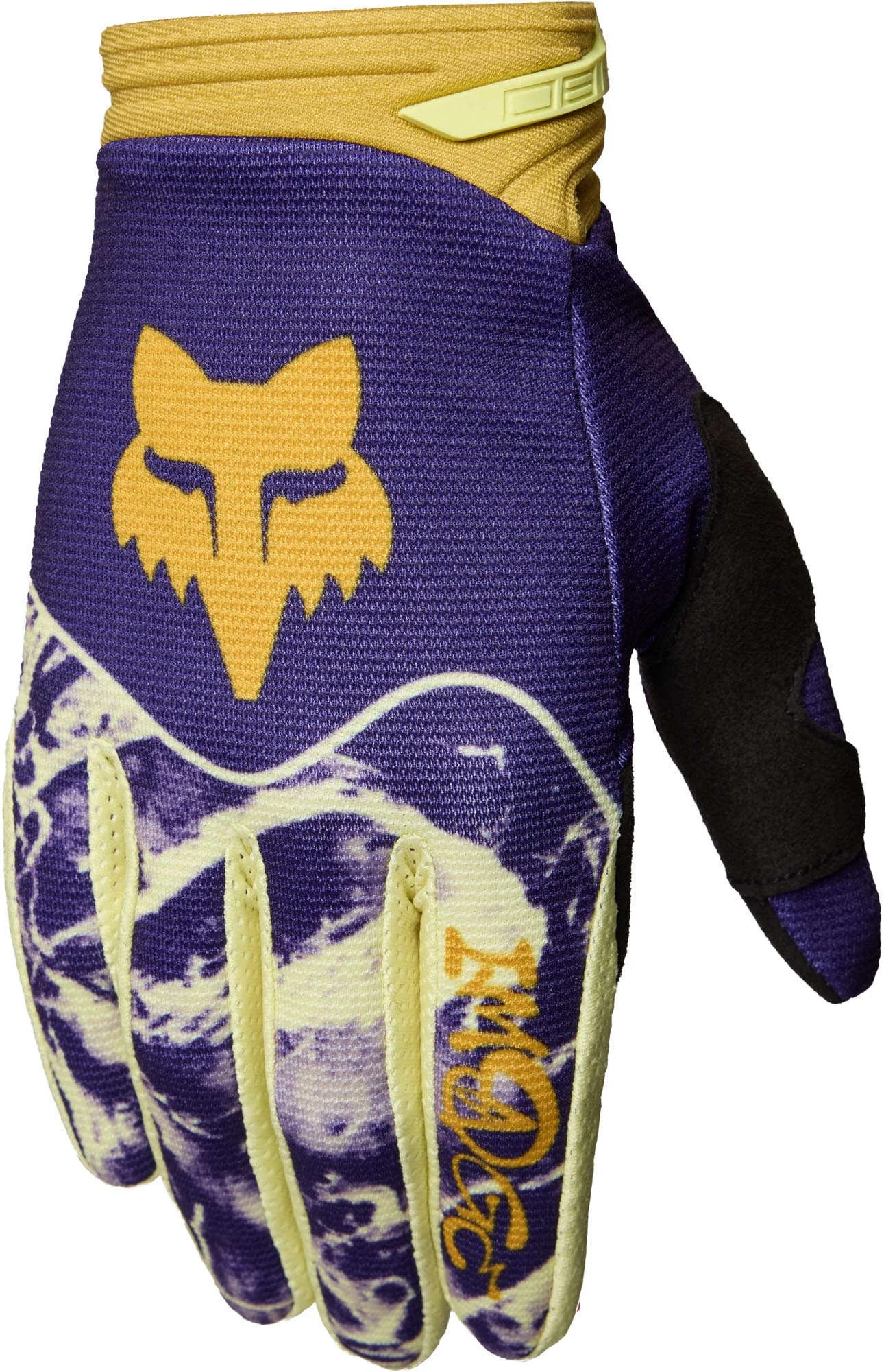 FOX 180 Image Print Motocross Gloves  purple/yellow