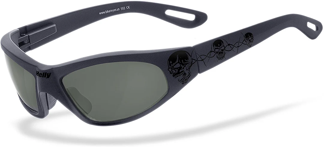 Helly Bikereyes Black Angel Tribal Polarized Sunglasses  grey