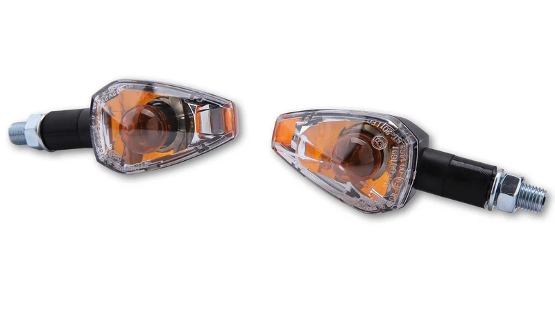 HIGHSIDER Smart Big Peak Bulb Indicator Body Black / Lens Clear (Pair), Front & Rear