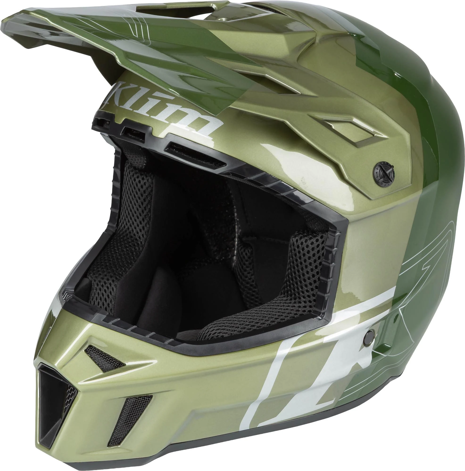 Klim F3 Carbon Pro Motocross Helmet  dark green/light green