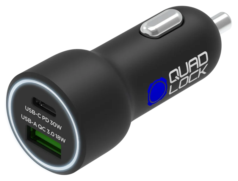 Quad Lock Dual USB (C+A) Car Charger 48W