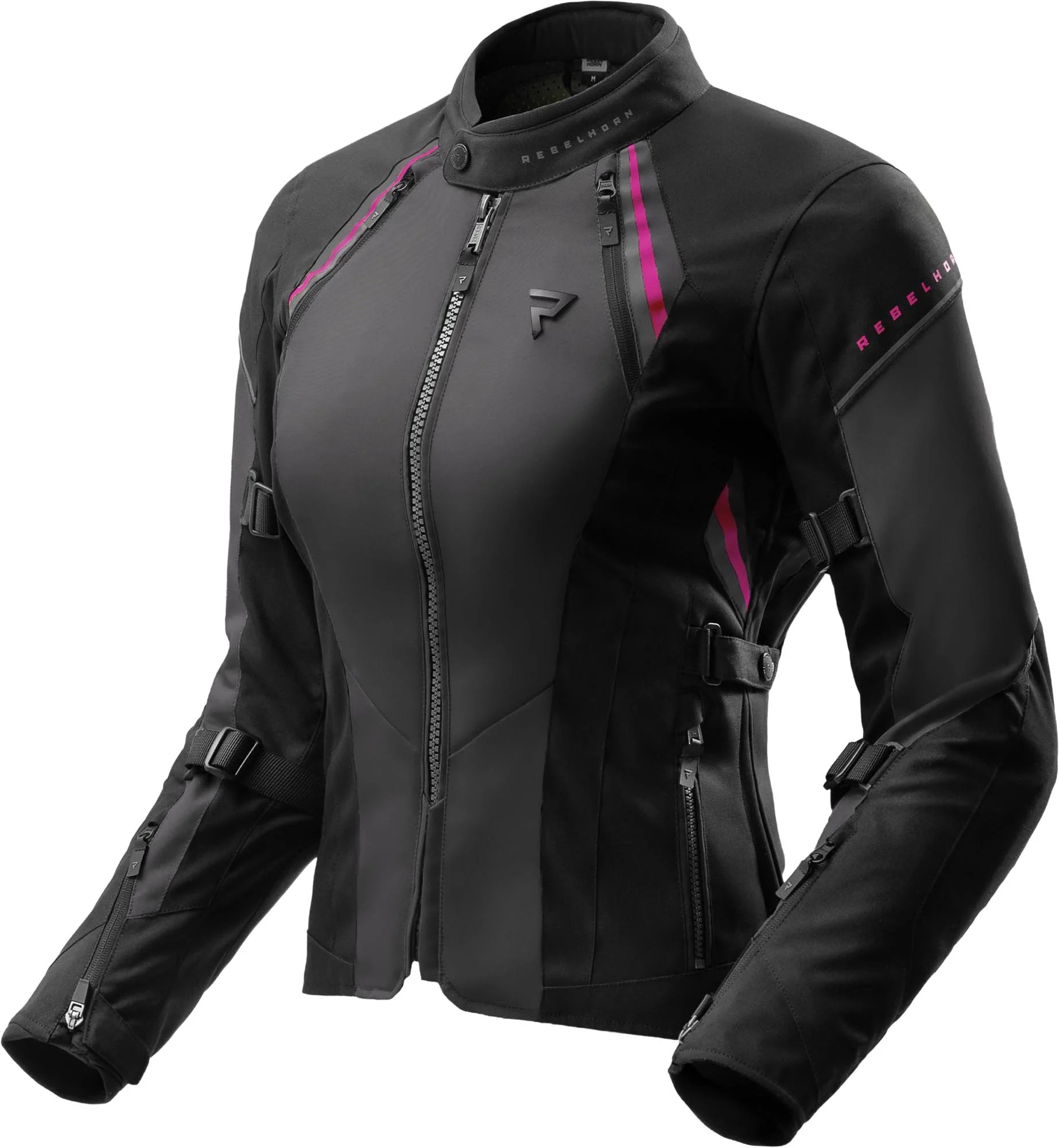Rebelhorn Swift waterproof Ladies Motorcycle Textile Jacket  black/grey/pink