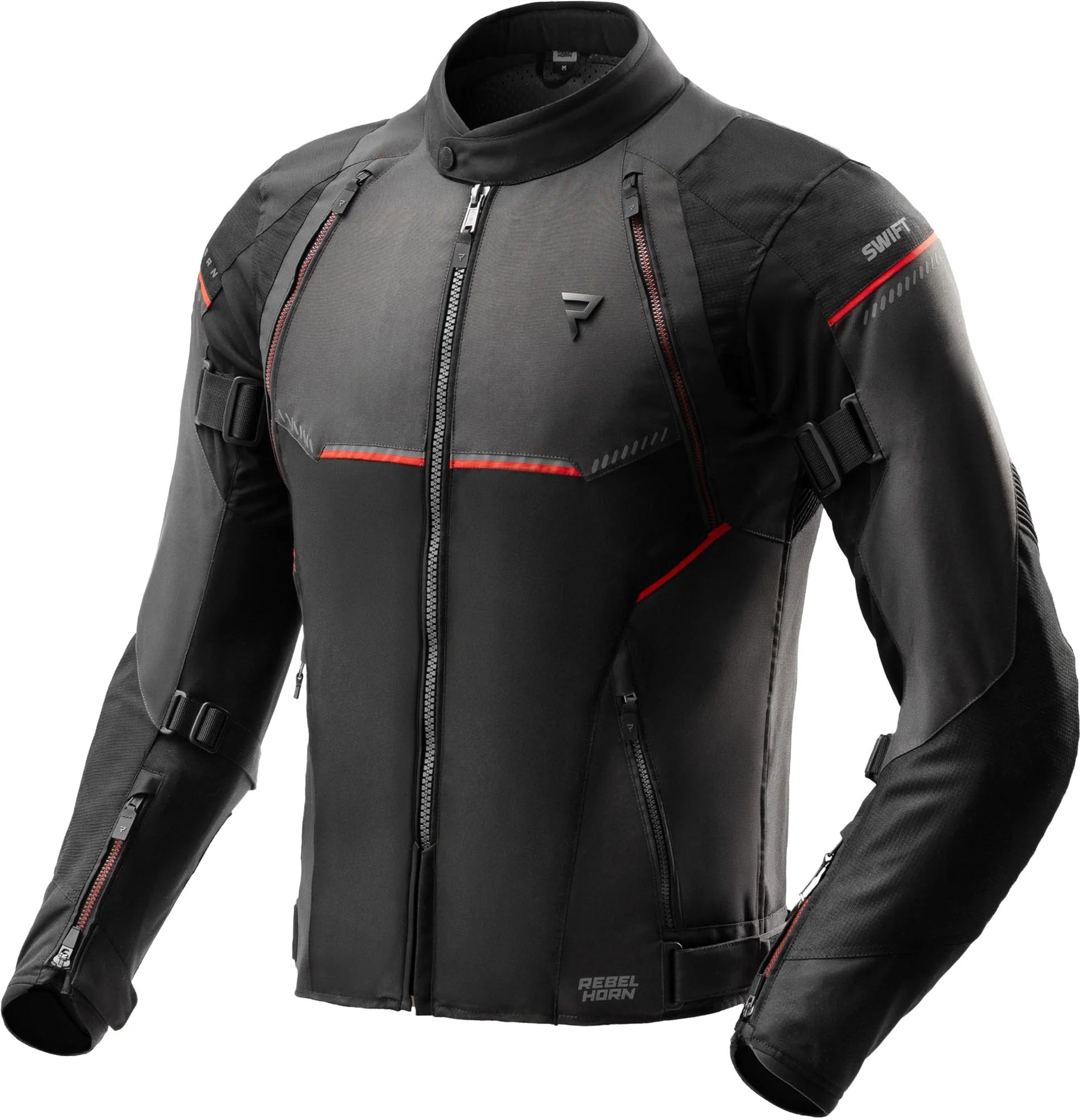 Rebelhorn Swift waterproof Motorcycle Textile Jacket  black/grey/red