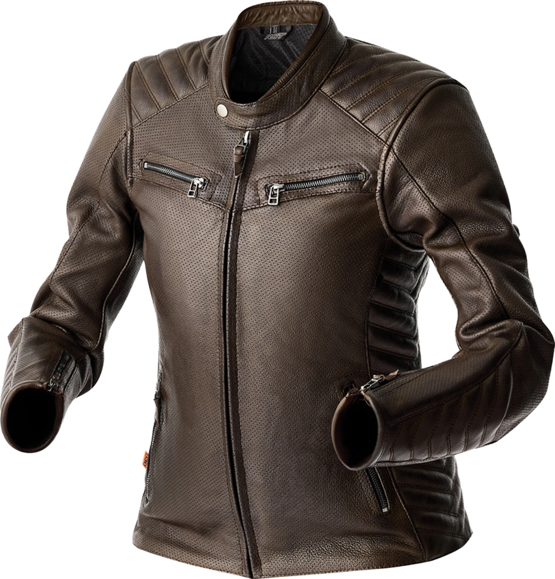 RST Roadster Air D3O Ladies Motorcycle Leather Jacket  brown