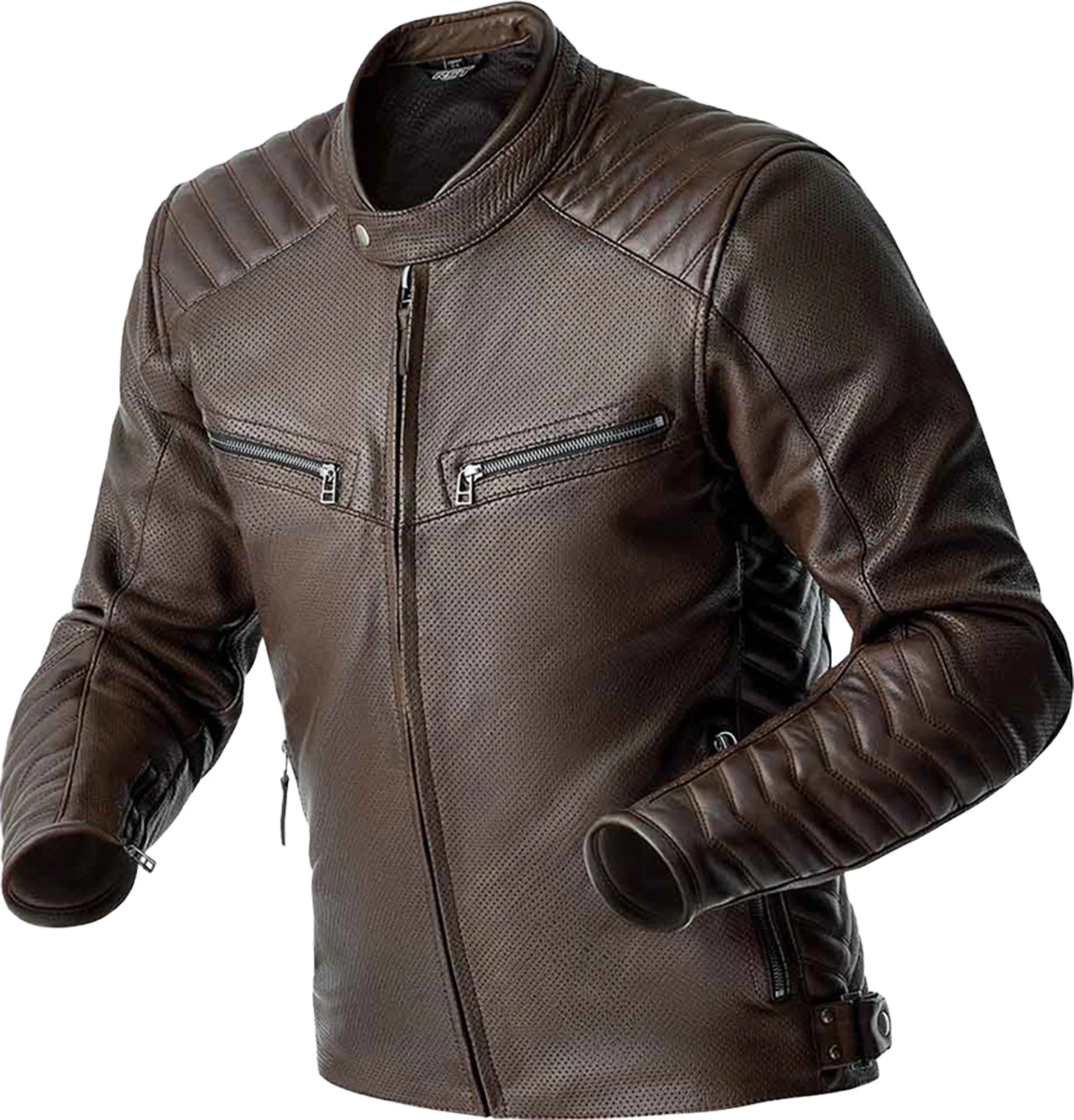 RST Roadster Air D3O Motorcycle Leather Jacket  brown