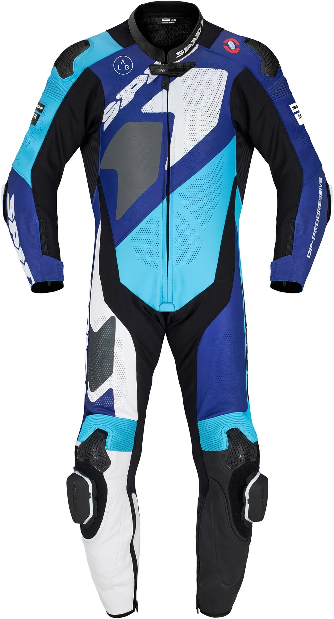Spidi Gran Premio Pro perforated One Piece Motorcycle Leather Suit  white/blue