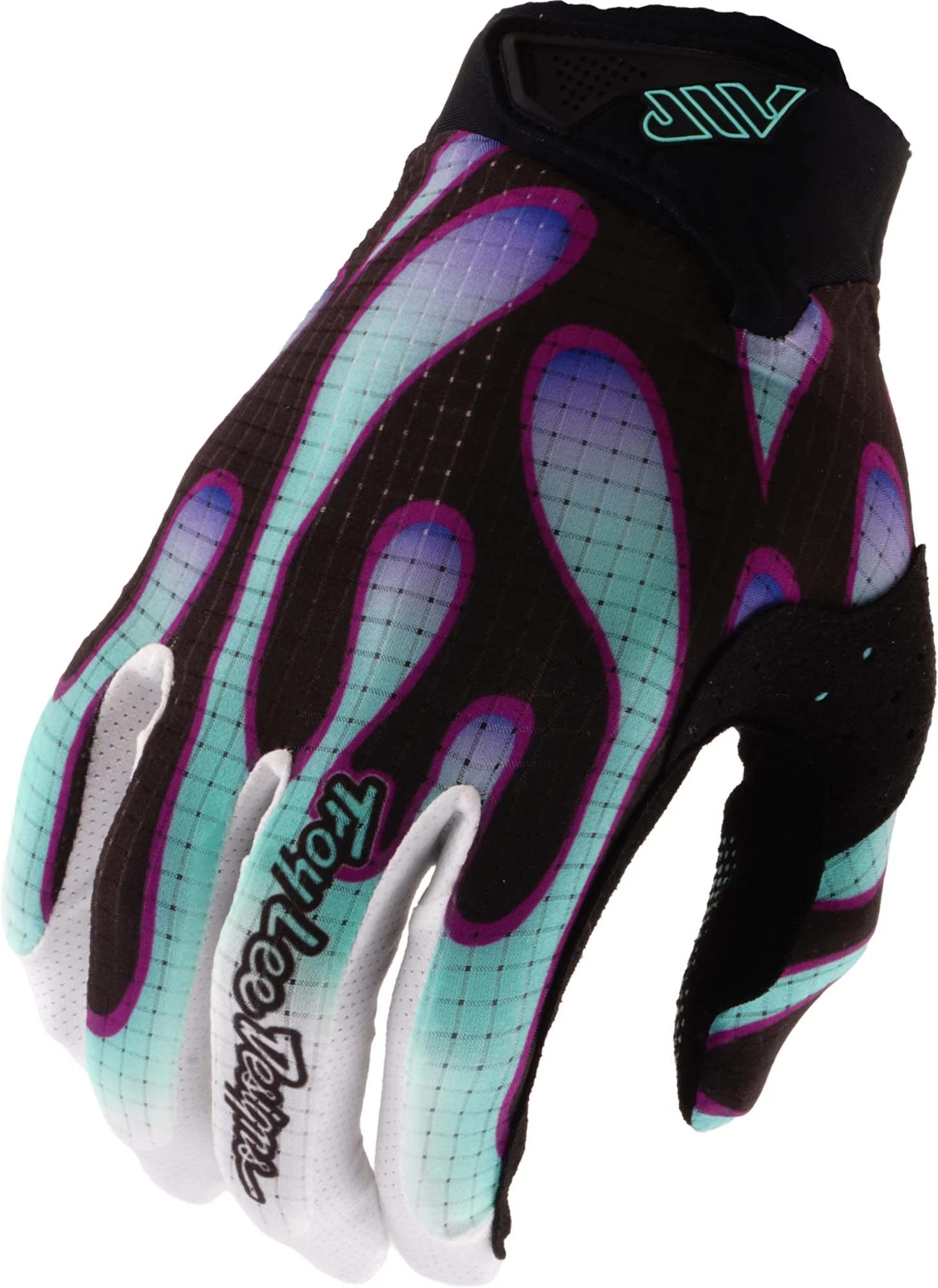 Troy Lee Designs Air Overspray Youth Motocross Gloves  black/turquoise