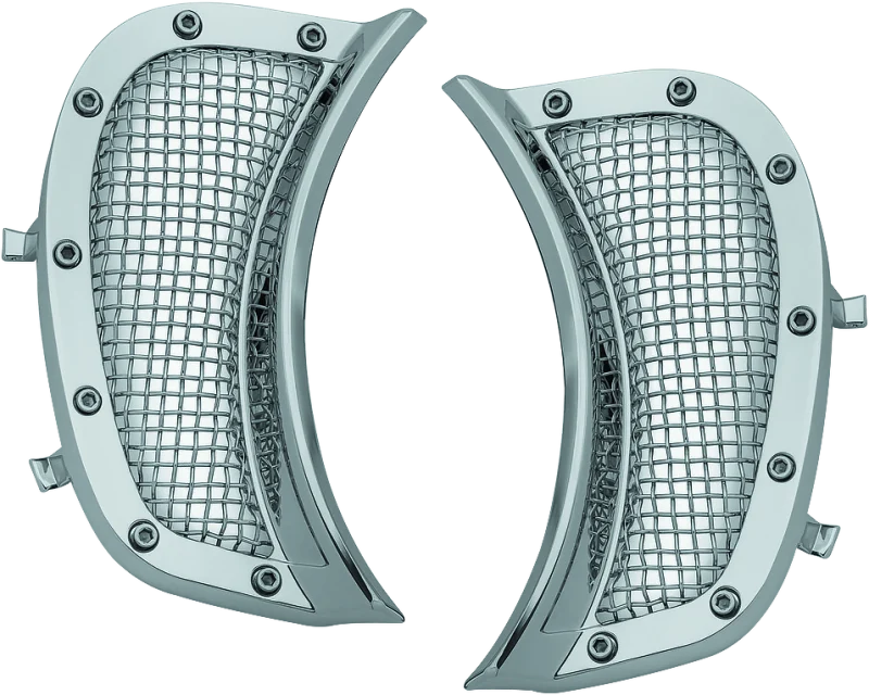 Kuryakyn Mesh Headlight Vent Accents Chrome - 6518