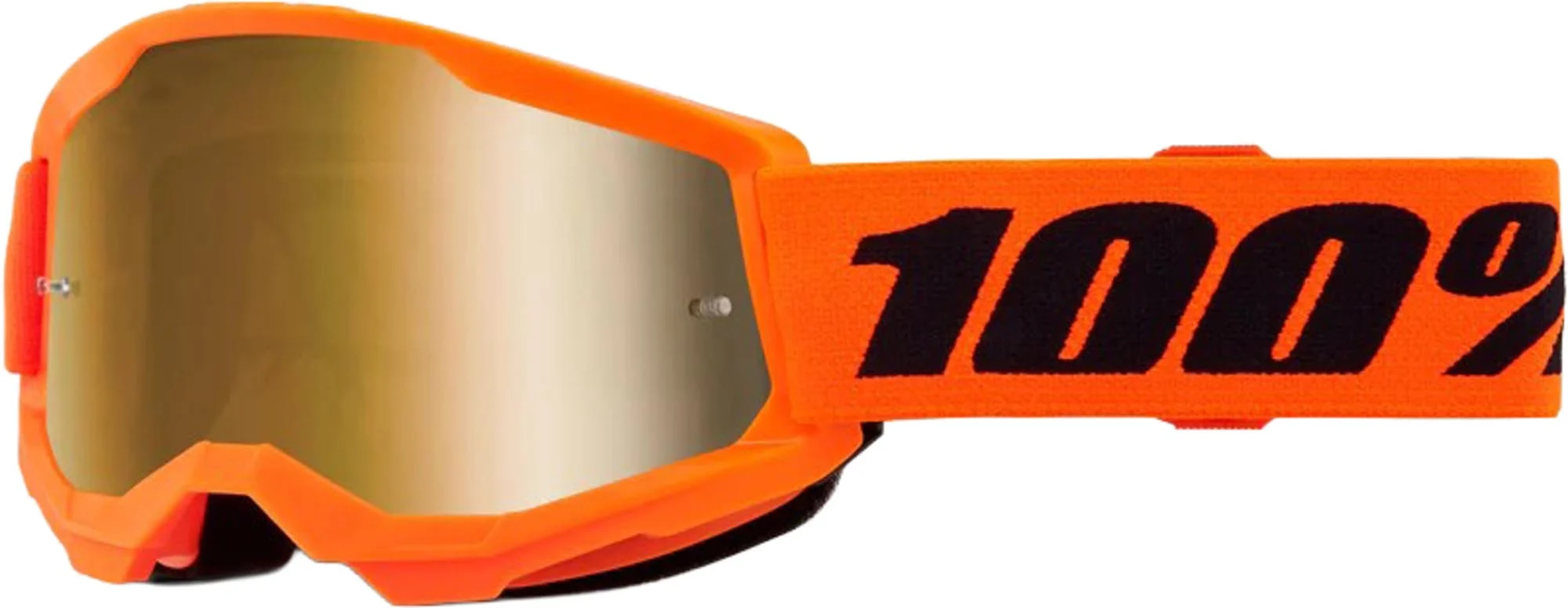 100% Strata 2 Youth Motocross Goggles Neon Orange