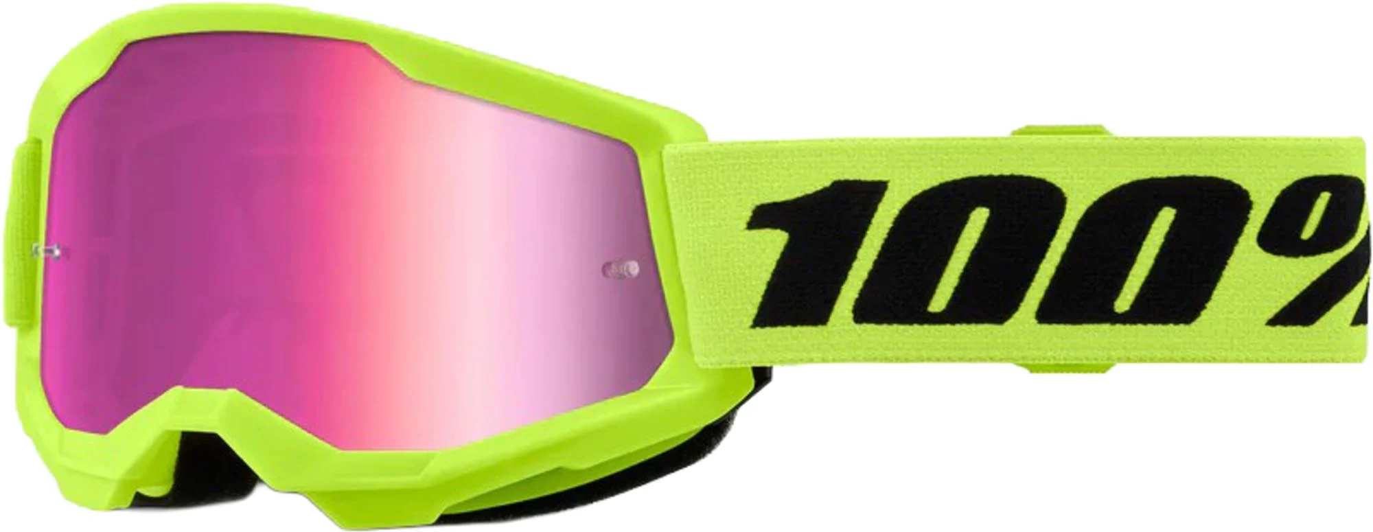 100% Strata 2 Youth Motocross Goggles neon yellow
