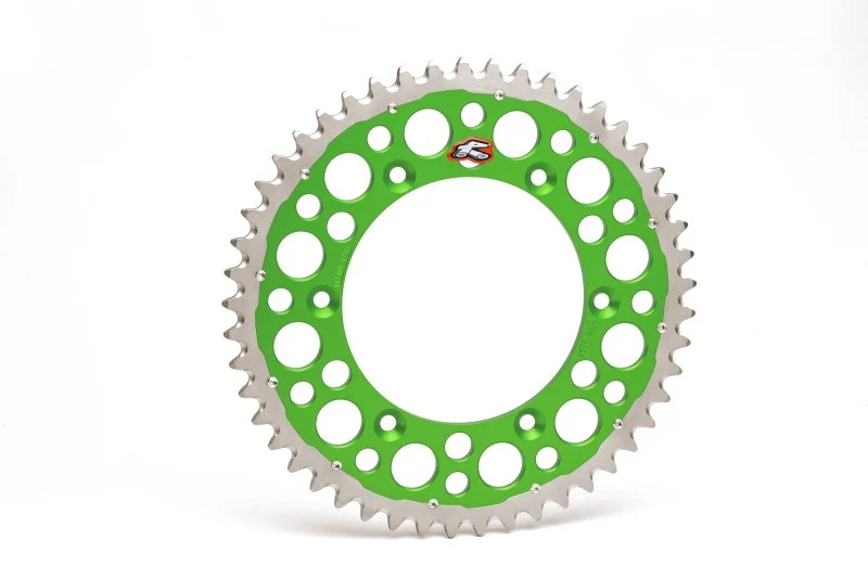 Renthal 92-98 Kawasaki KX125/ KX 250 2T/ KLX650/R Rear Twinring - Green 520-49P Teeth - 1120-520-49GPGN
