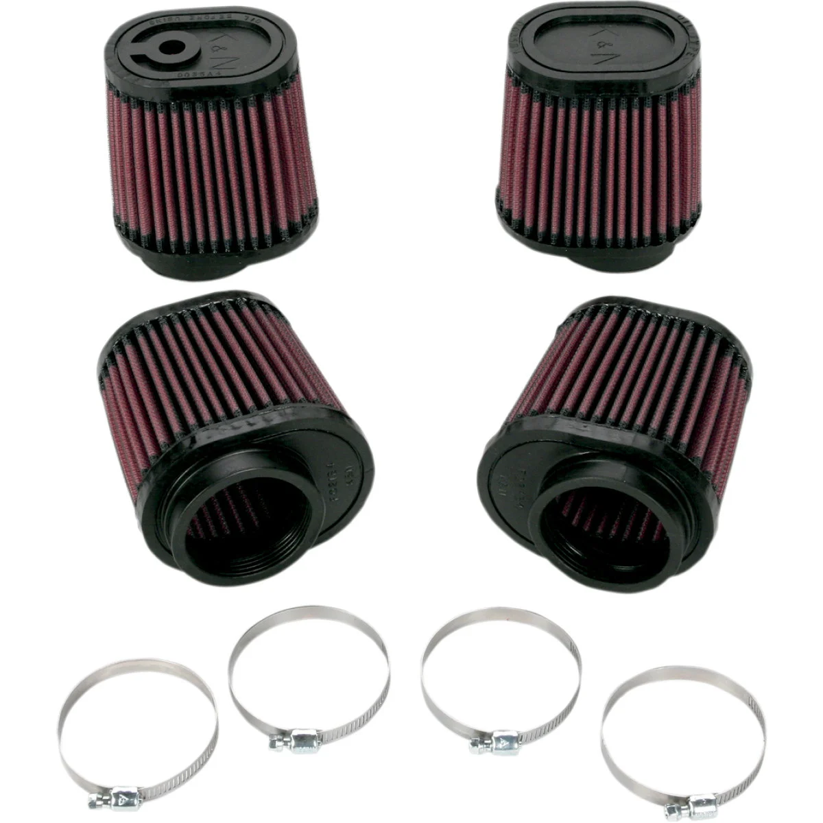 K&N Custom Oval Clamp-On Air Filter 4 Pack (RU-2989)