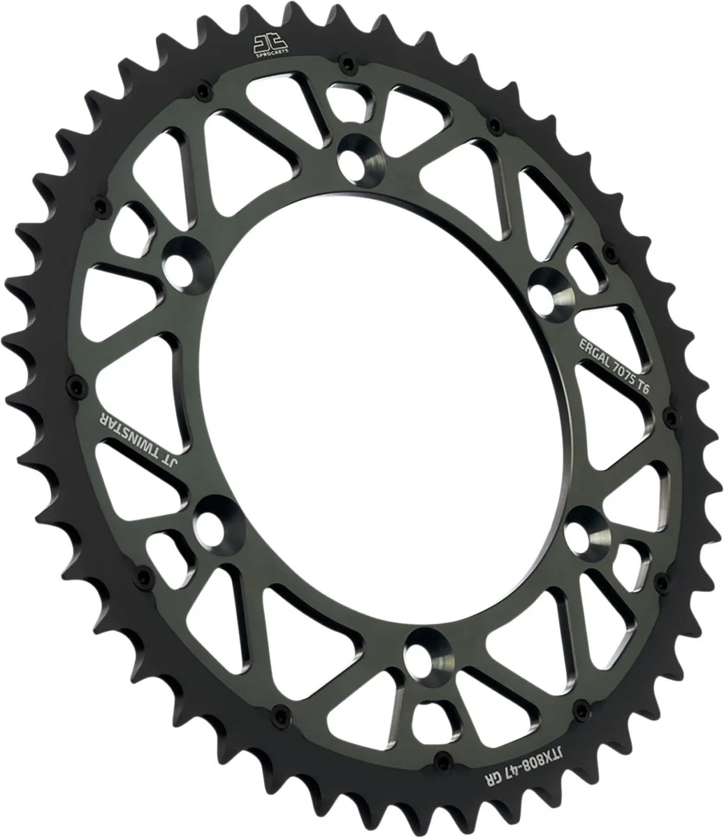 JT Twinstar Steel/Aluminum Gray Rear Sprocket 51 Tooth (JTX808.51GR)