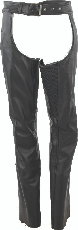 Kuryakyn Leather By River Road Plains Leather Chaps Black Womens - 3XL - 094430