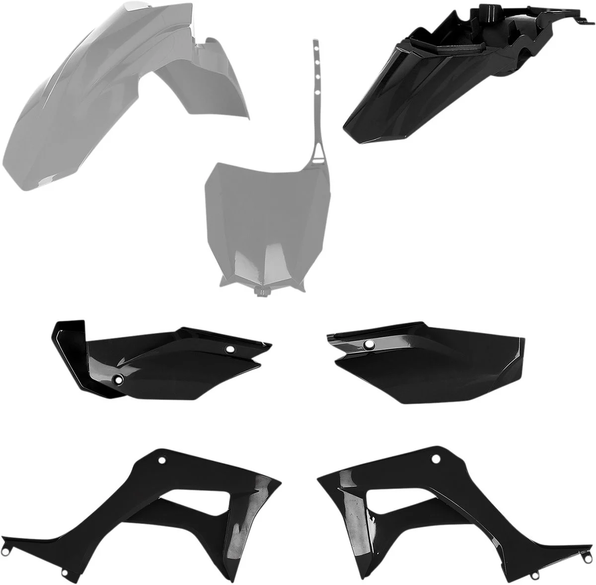 Acerbis Gray/Black Plastic Full Body Kit (2861931019)