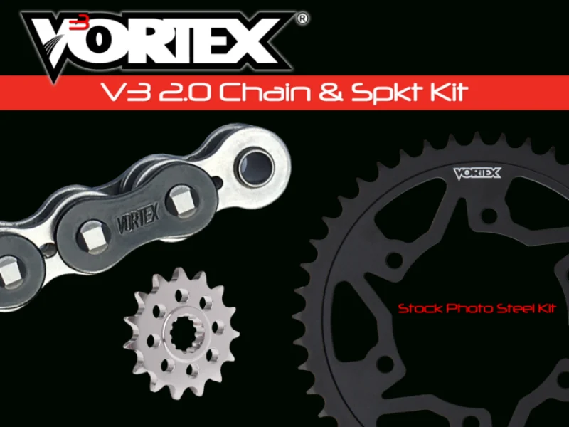Vortex Racing V3 2.0 Chain and Sprocket Kit 3289-15,435S-46,520RX3-116- Black - CK6356