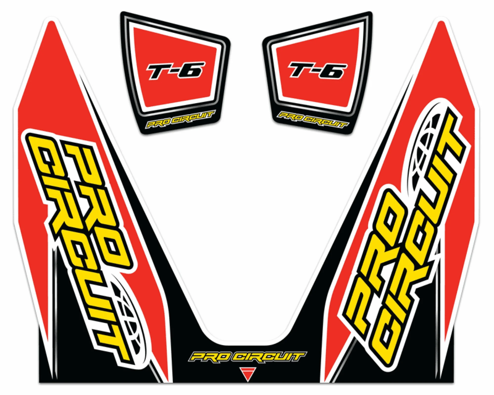 Pro Circuit Red/Yellow/Black T-6 Exhaust Decal Kit (DC14T6-CRF)