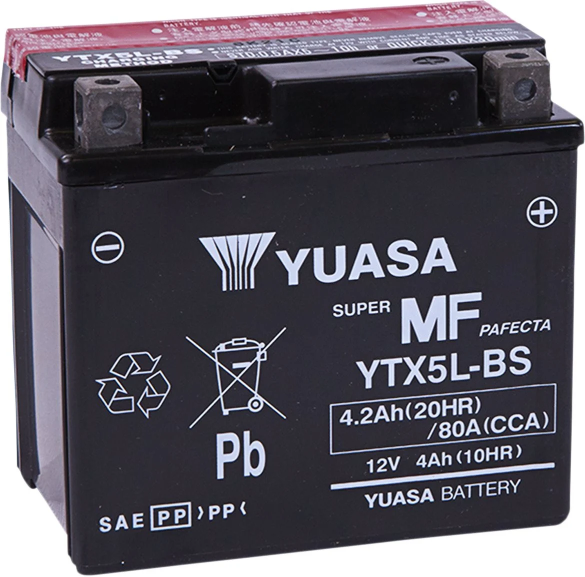Yuasa YTX5L-BS AGM Maintenance Free Battery (YUAM32X5B)