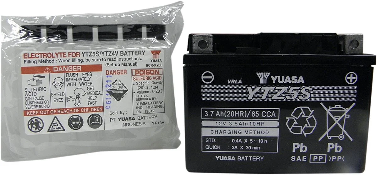 Yuasa YTZ5S-BS AGM High Performance Maintenance Free Battery (YUAM62TZ5)