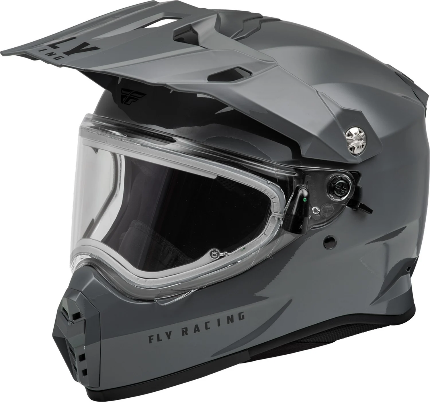 Fly Racing Trekker CW Solid Snow Helmet w/Heated Electric Shield