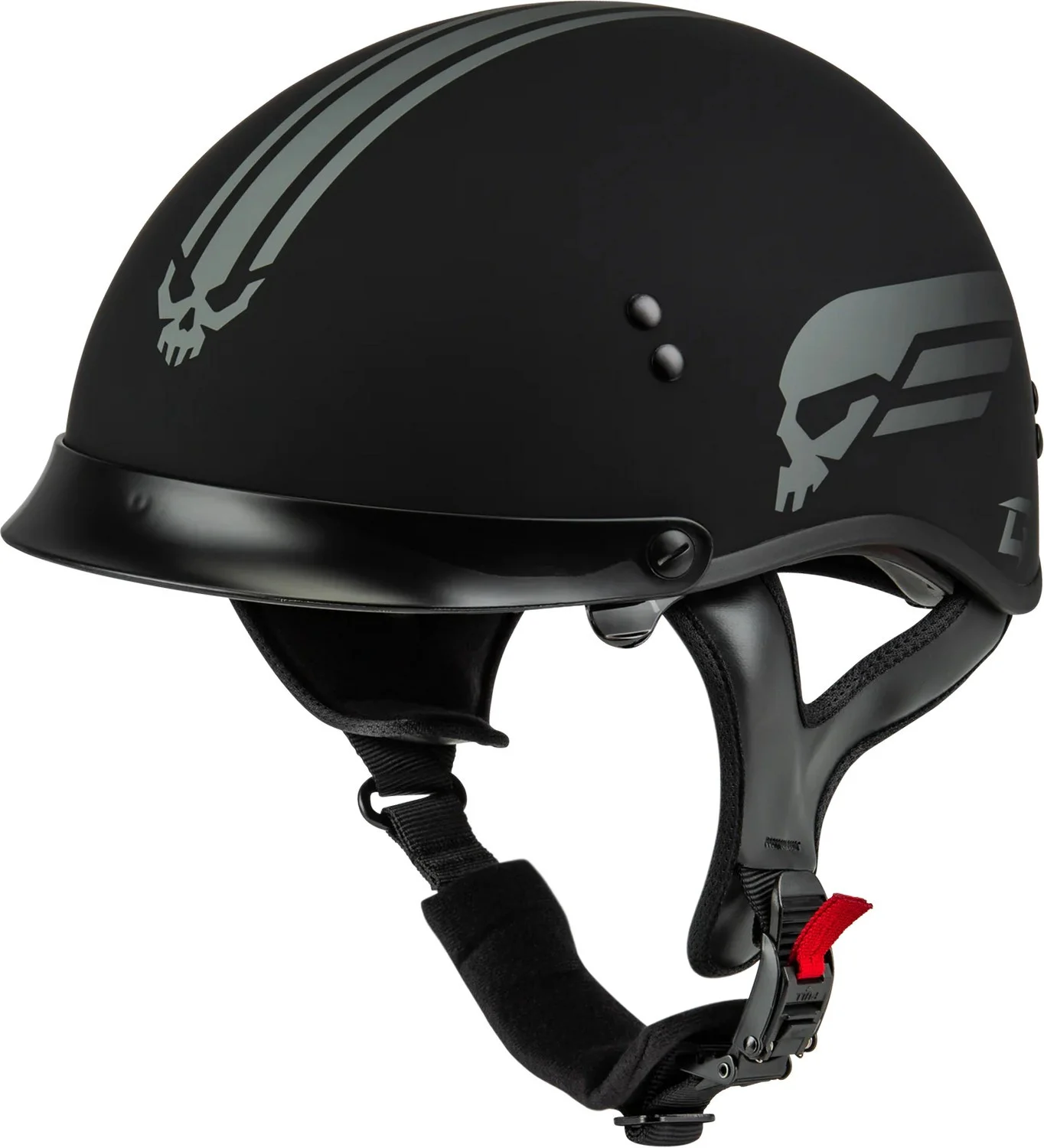 GMAX HH-65 Retribution Motorcycle Half Helmet w/Peak