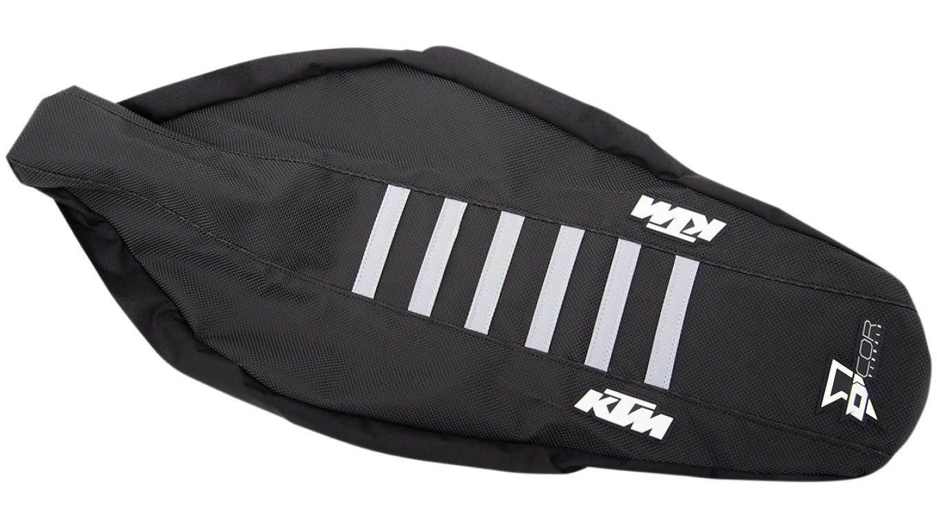 D'Cor Visuals KTM Black/Gray Ribbed Seat Cover (30-30-305)
