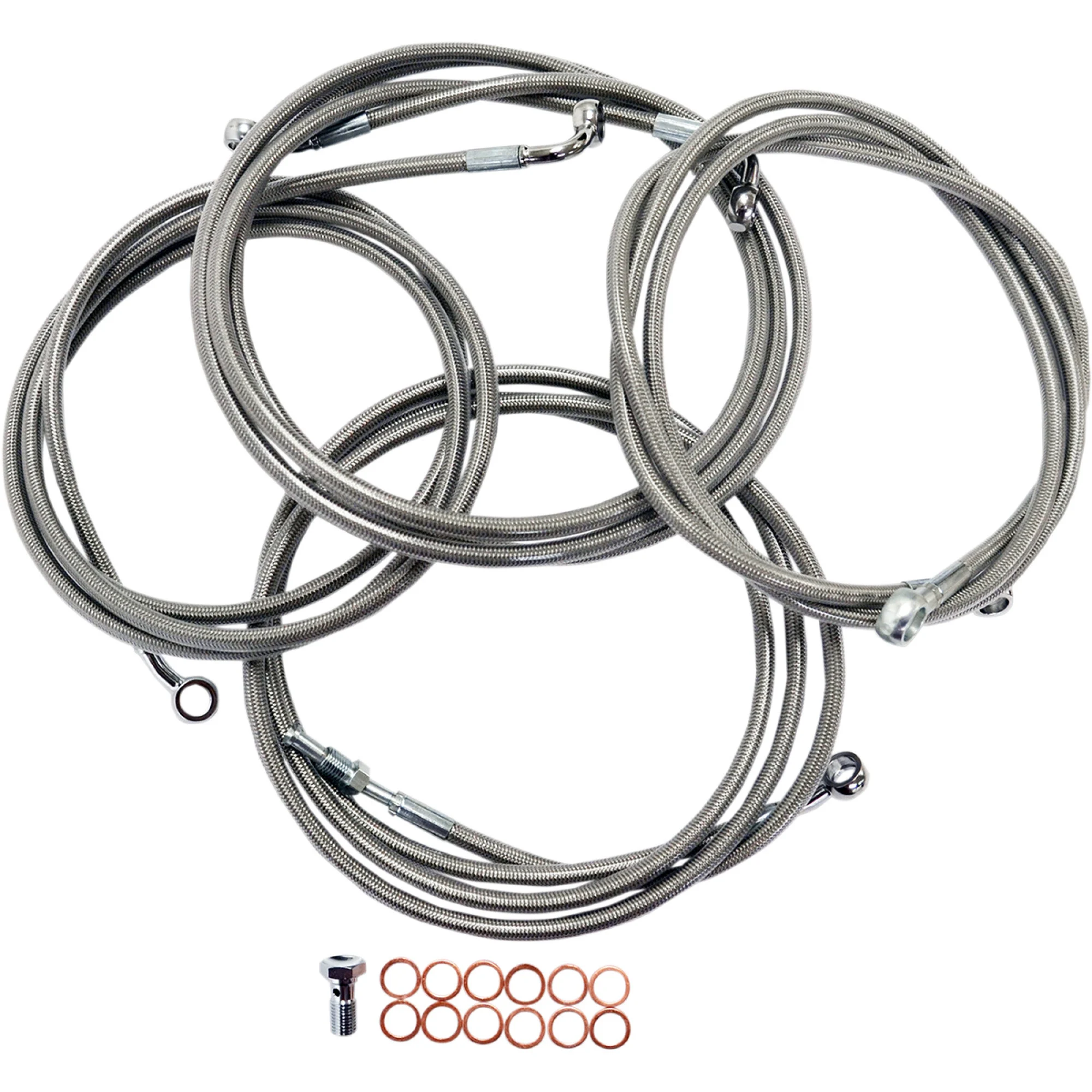 LA Choppers Stainless Standard Cable Kit for 15"-17" Handlebars (LA-8052KT-16)