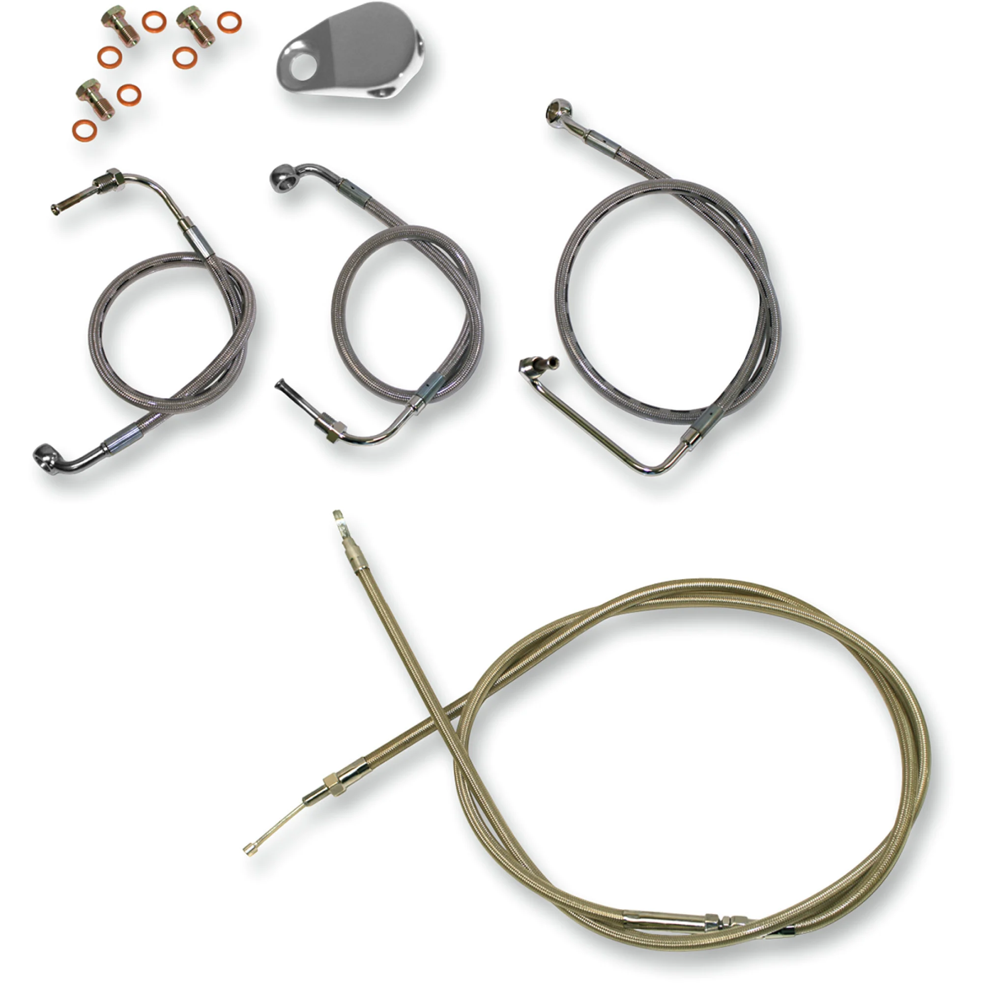 LA Choppers Stainless Standard Cable Kit for Mini Ape Handlebars (LA-8010KT-08)