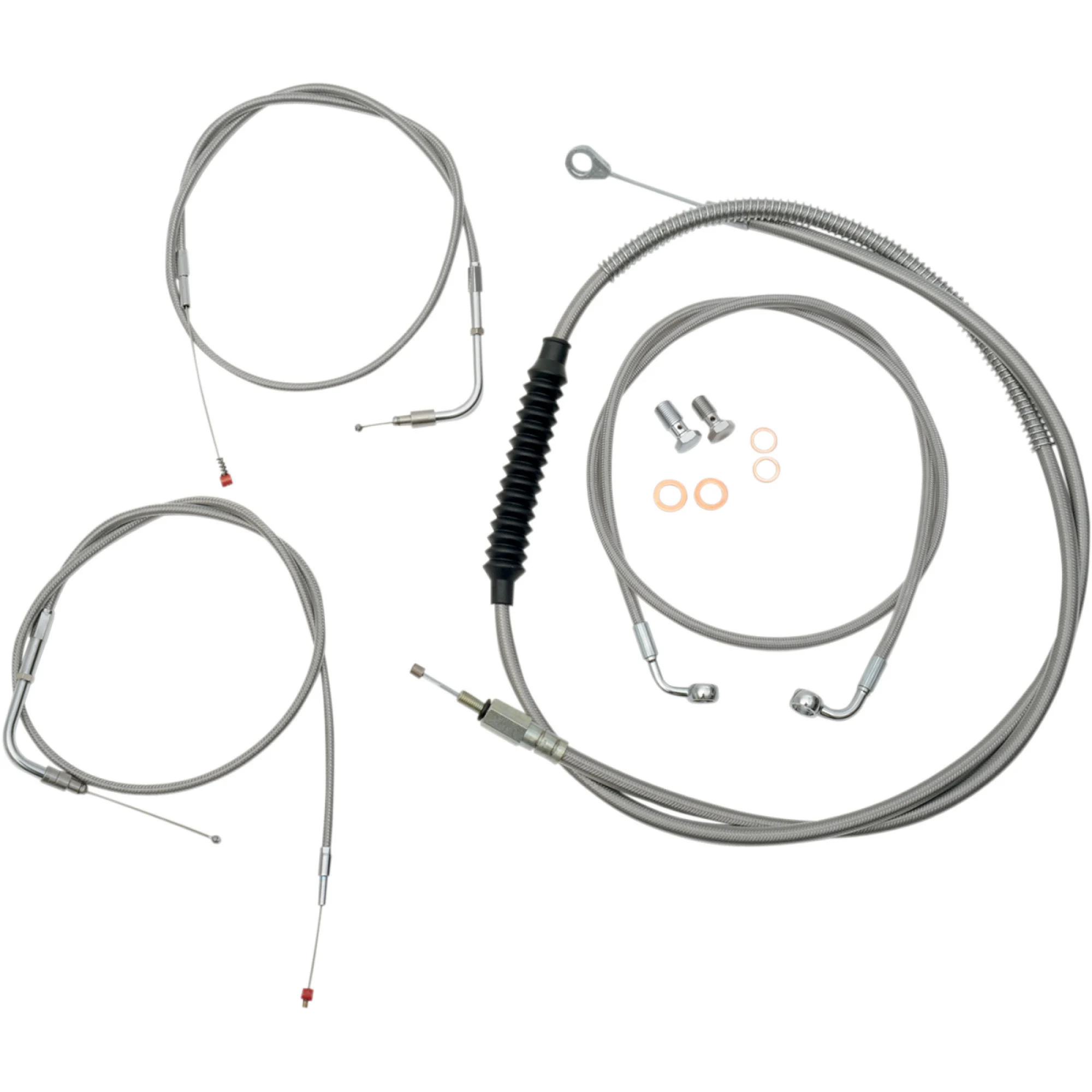 LA Choppers Stainless Standard Cable Kit for 15"-17" Handlebars (LA-8100KT-16)