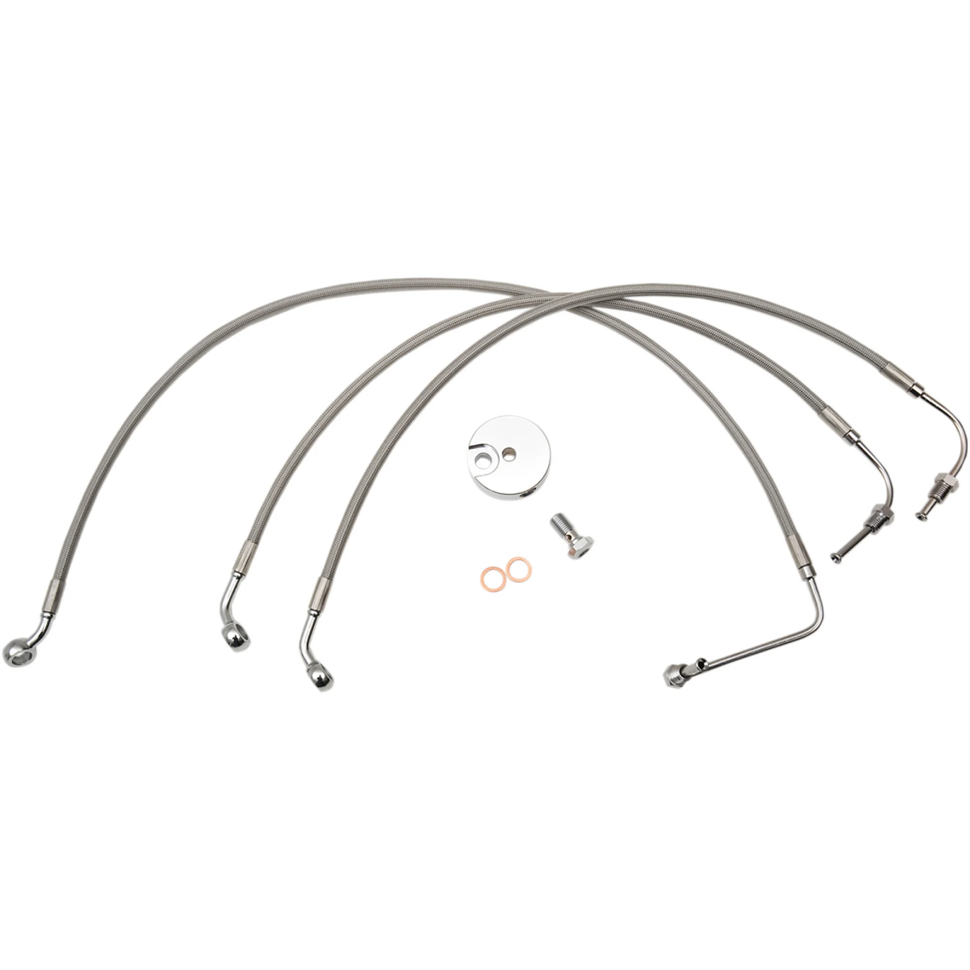 LA Choppers Stainless Brake Lines for 12"-14" Handlebars (LA-8010B13)