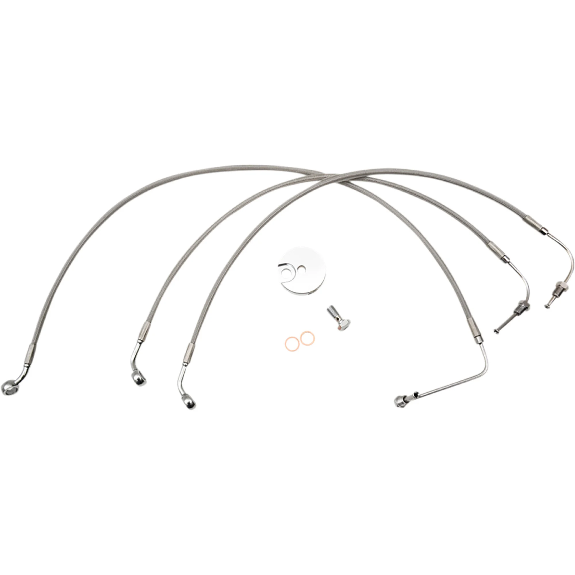 LA Choppers Stainless Brake Lines for 12"-14" Handlebars (LA-8154B13)
