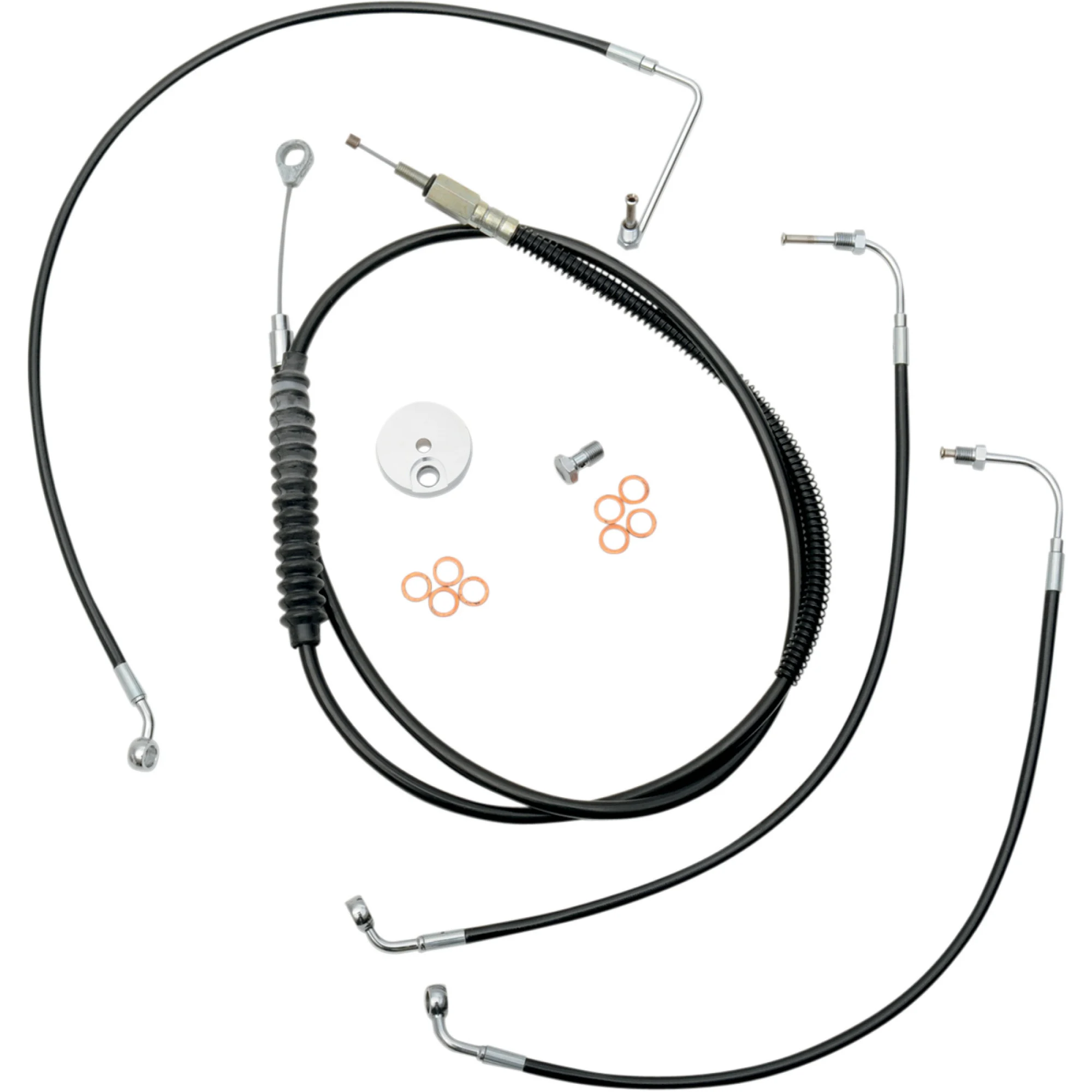 LA Choppers Black Vinyl Standard Cable Kit for 12"-14" Bars (LA-8010KT-13B)