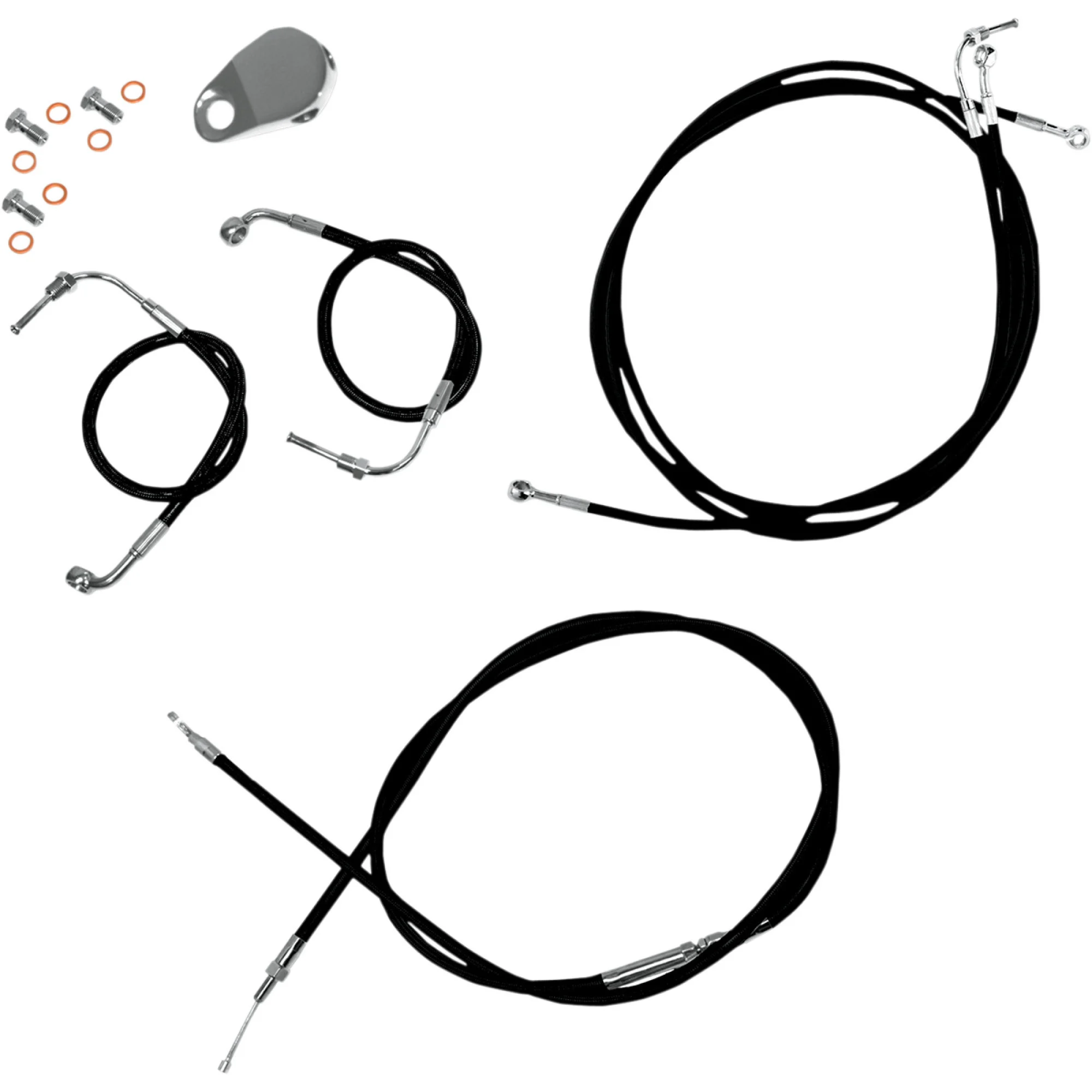 LA Choppers Black Vinyl Standard Cable Kit for 12"-14" Bars (LA-8050KT-13B)