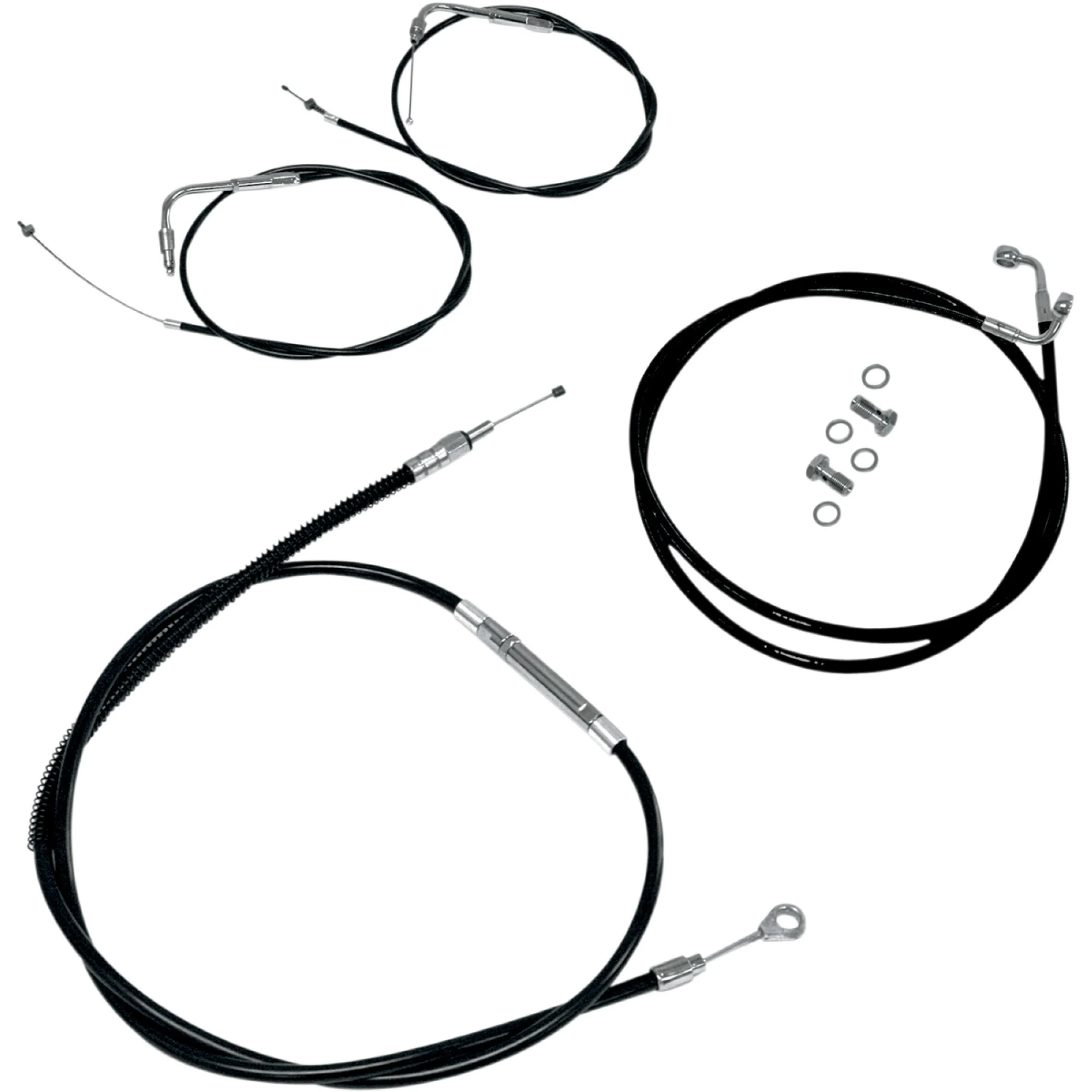 LA Choppers Black Vinyl Standard Cable Kit for 15"-17" Bars (LA-8210KT-16B)