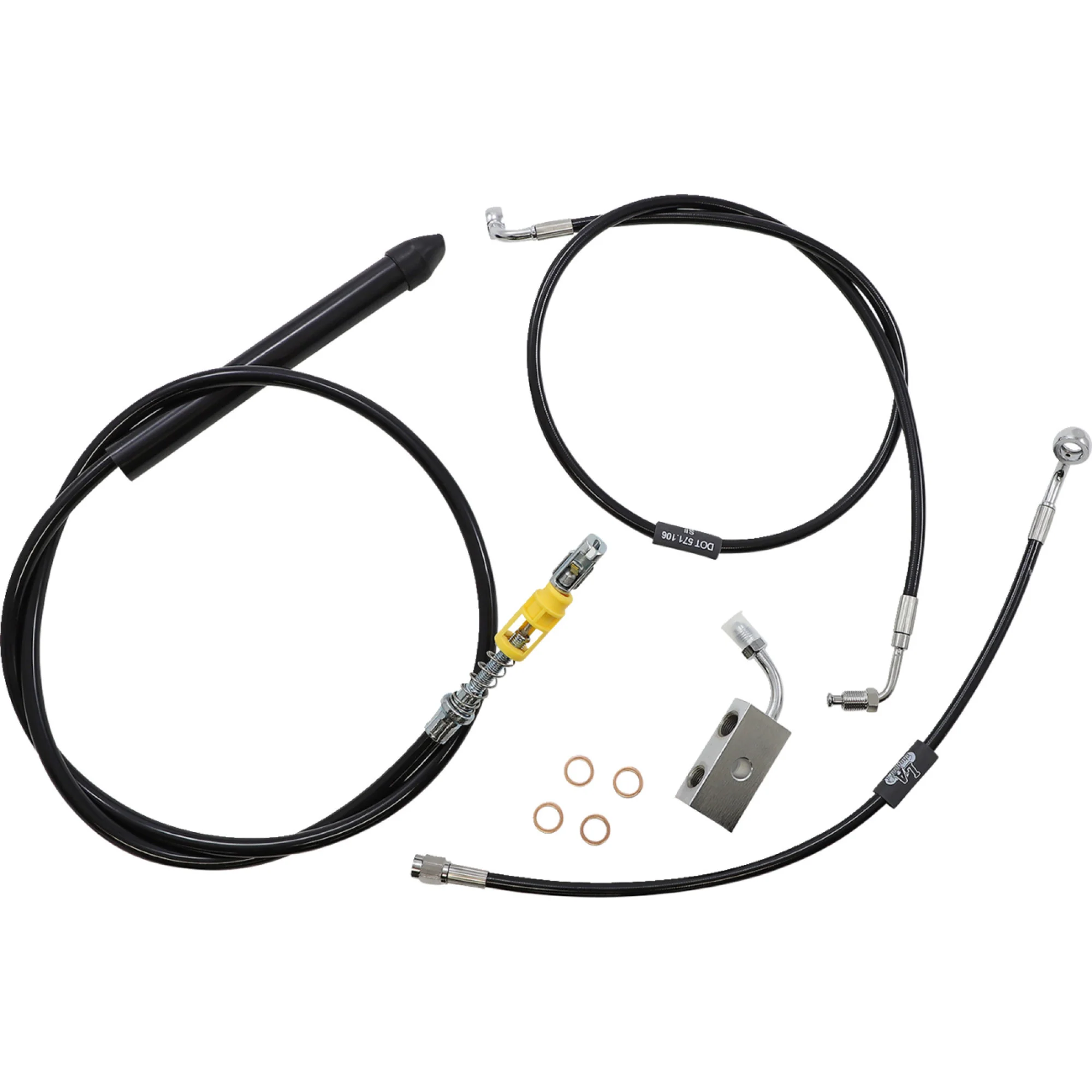 LA Choppers Black Vinyl Standard Cable Kit for 18"-20" Bars (LA-8155KT-19B)