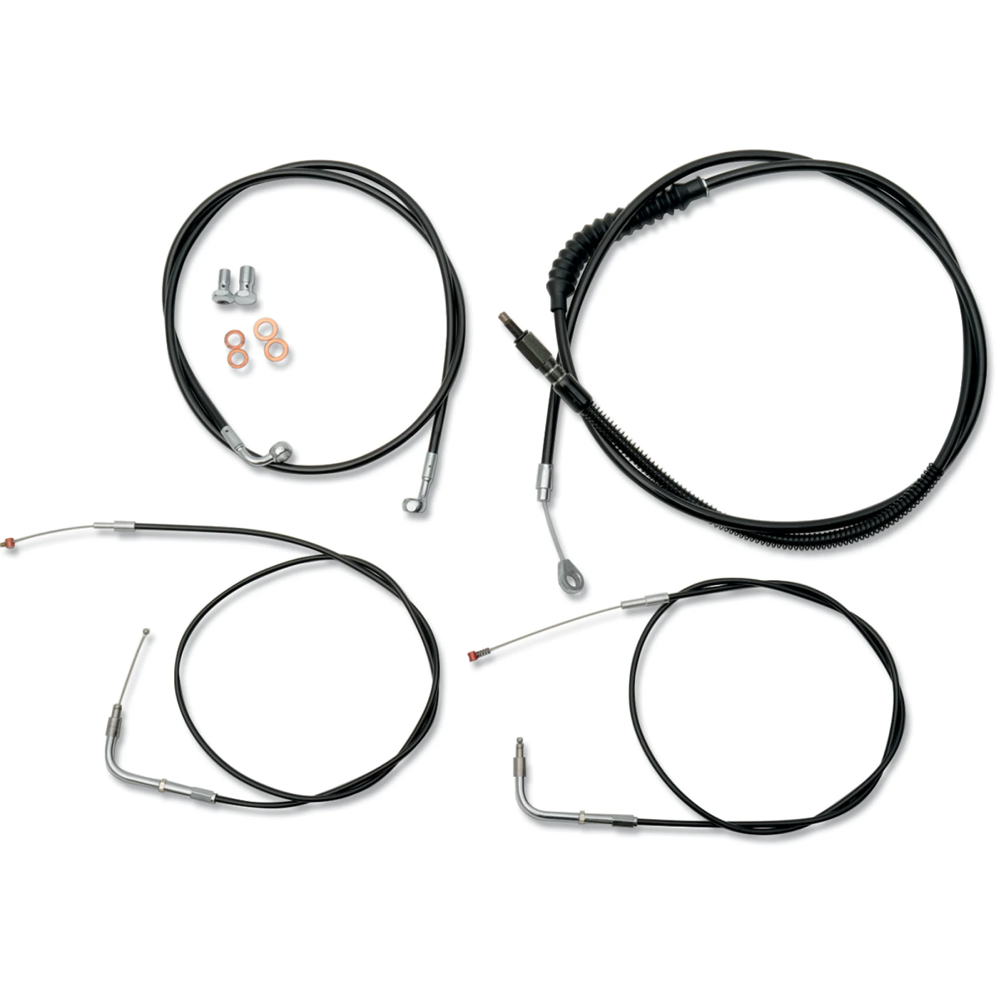 LA Choppers Black Vinyl Standard Cable Kit for 18"-20" Bars (LA-8140KT-19B)