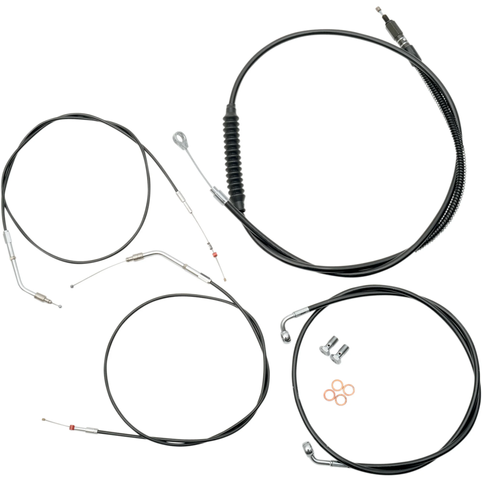 LA Choppers Black Vinyl Standard Cable Kit for 18"-20" Bars (LA-8300KT-19B)