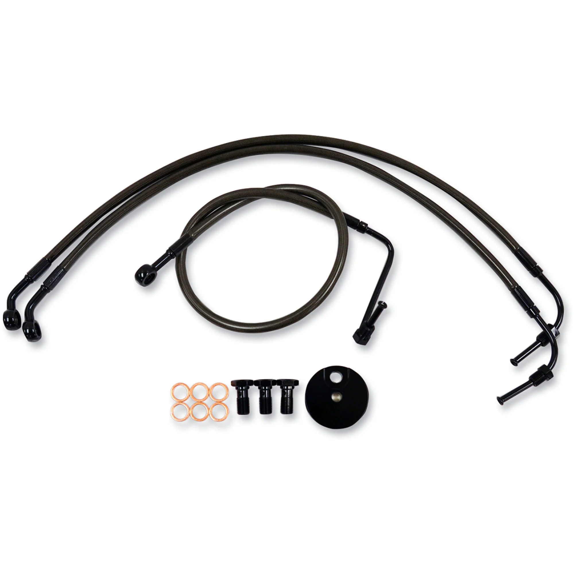 LA Choppers Midnight Brake Lines for 12"-14" Handlebars (LA-8005B13M)