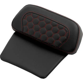 SADDLEMEN Chopped Tour Pak Pad - Honeycomb - Red Stitching - FLH/FLT '14-'24 814-07C-HC-RED
