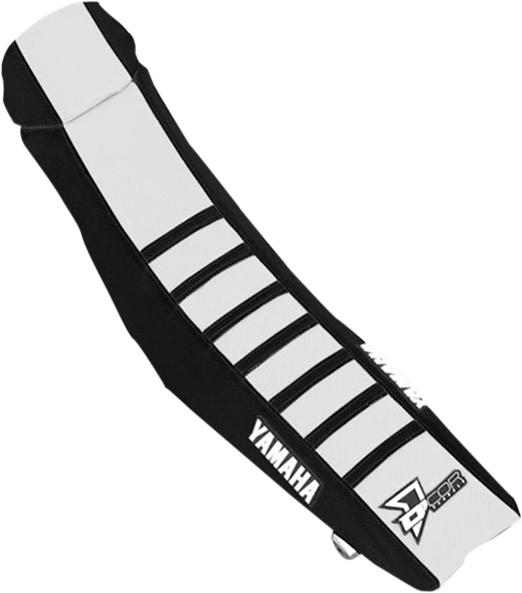 D'Cor Visuals Yamaha Black/White Ribbed Seat Cover (30-50-128)